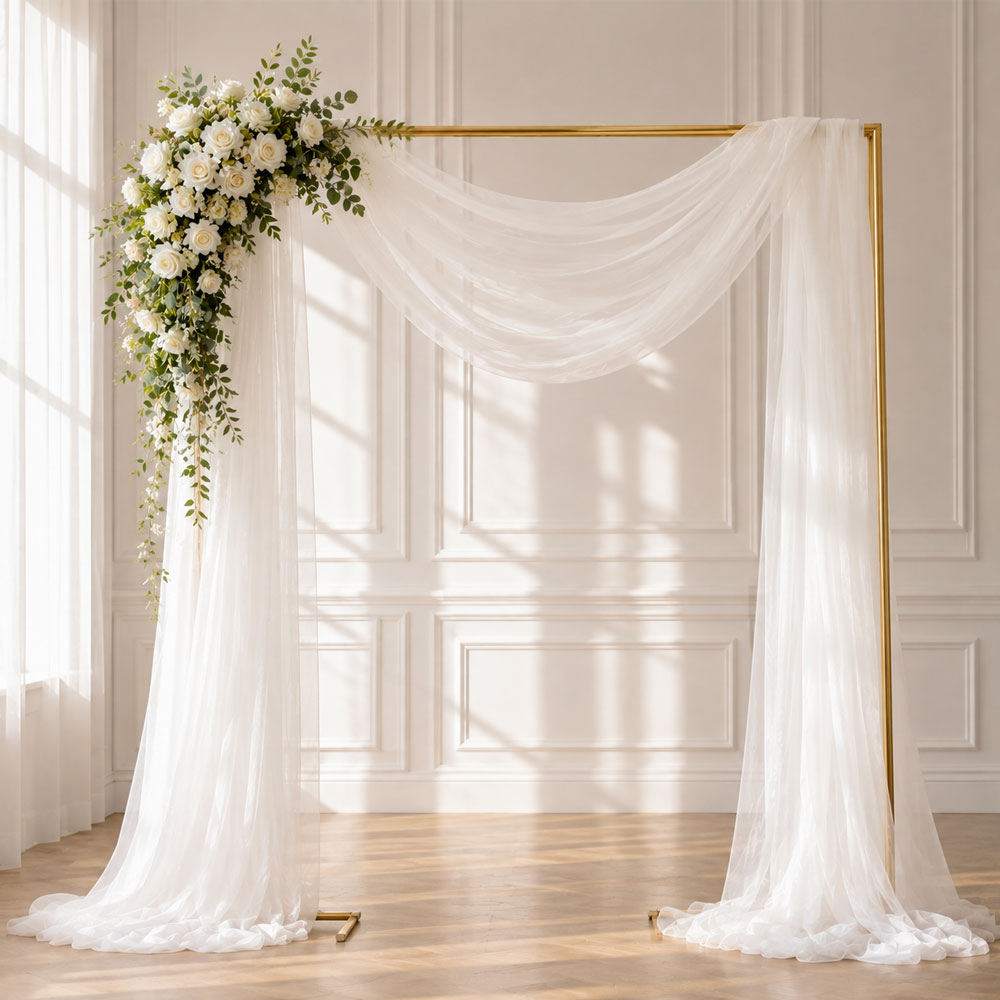 Linen Table Runner - 1 Packung fließender, transparenter Tüllstoff, dünner,