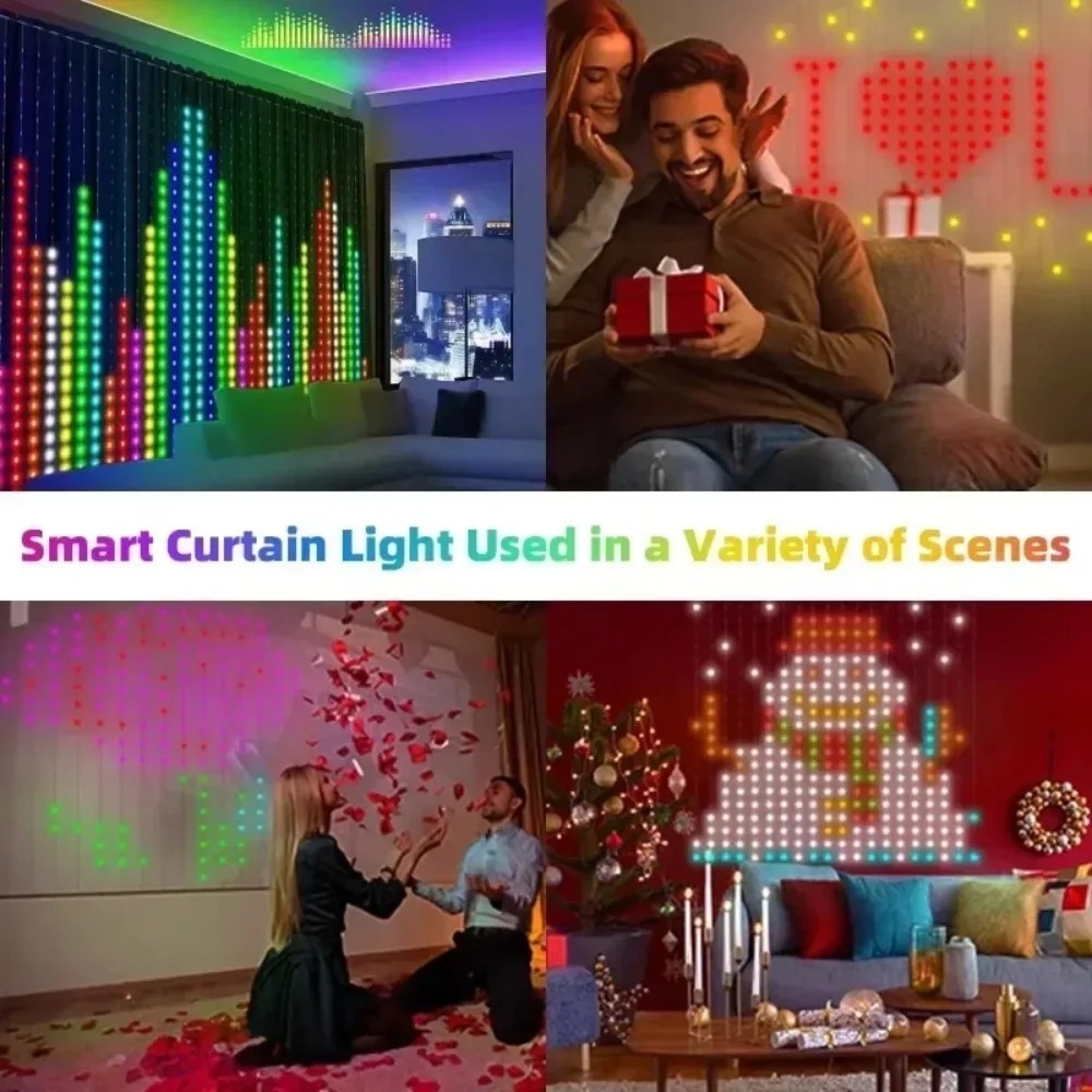 LED-Pixel-Lichtvorhang mit Blu – Home Decor Free App Bewertung und Preis