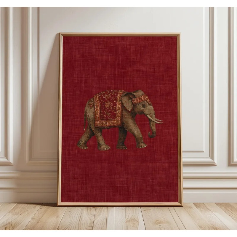 Indisches Elefantenmuster-Druc – Home Decor Indonesia Bewertung und Preis