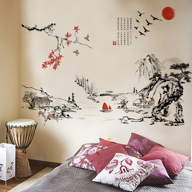 Wandaufkleber im chinesischen  – Home Decor Indonesia Bewertung und Preis