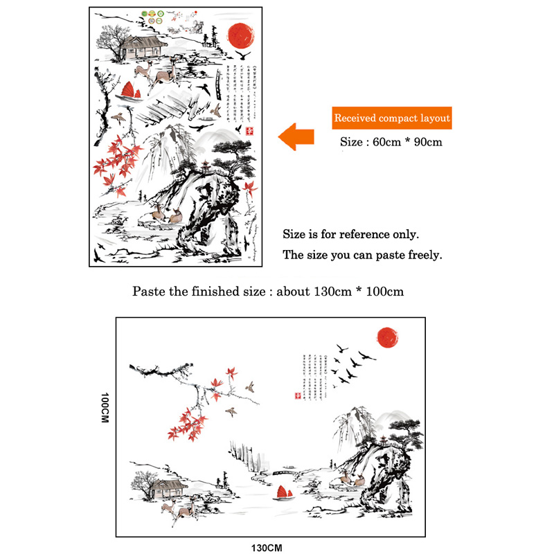 Wandaufkleber im chinesischen  – Home Decor Indonesia Bewertung und Preis
