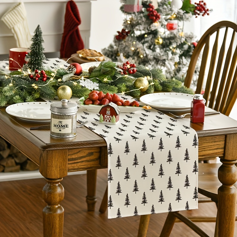 Einfacher Weihnachtsbaum-Tisch – Linen Table Runner Bewertung und Preis