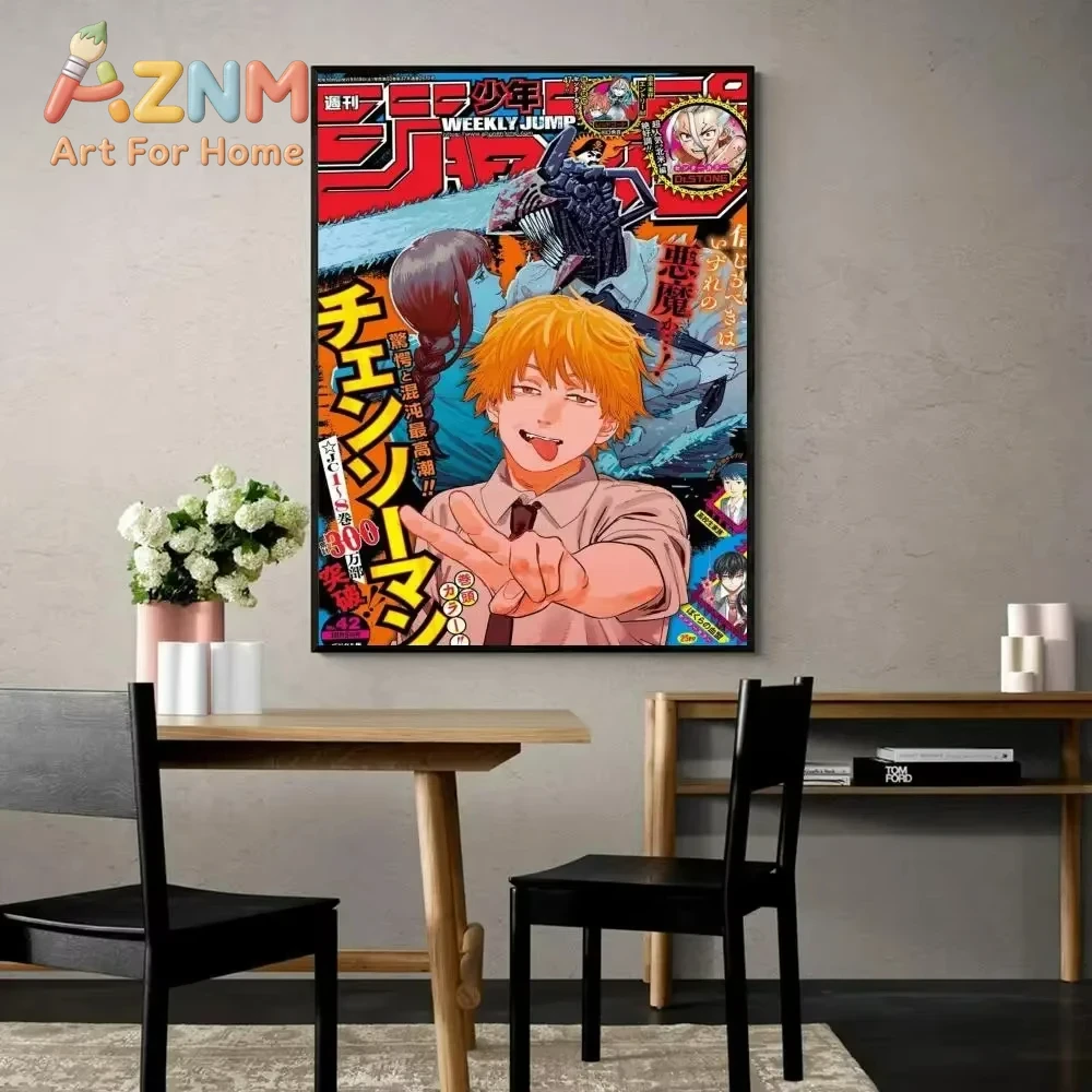 AZNM Chainsaw Man Anime Leinwa – Home Decor Magazine Bewertung und Preis