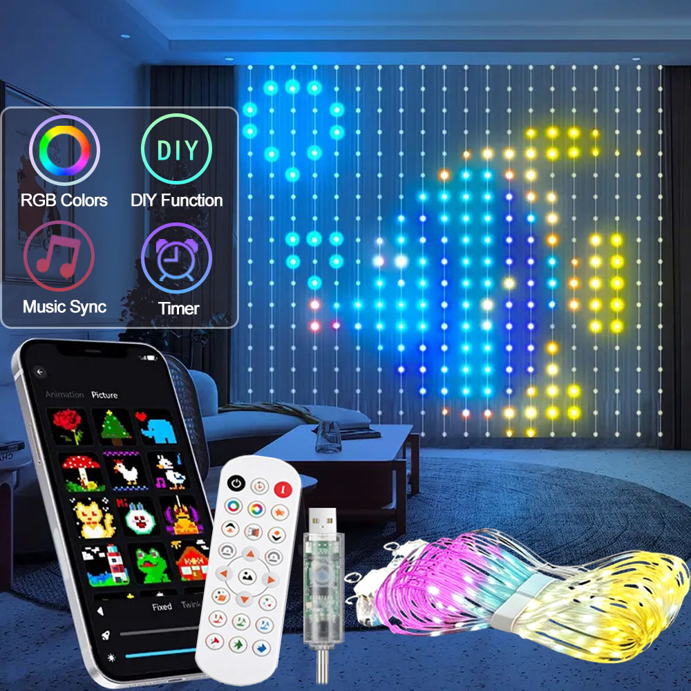 Intelligente LED-Vorhangbeleuc – Home Decor Free App Bewertung und Preis